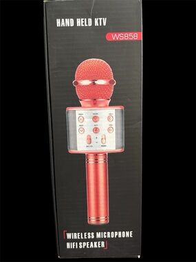 Wireless Handheld Karaoke Microphone - Red